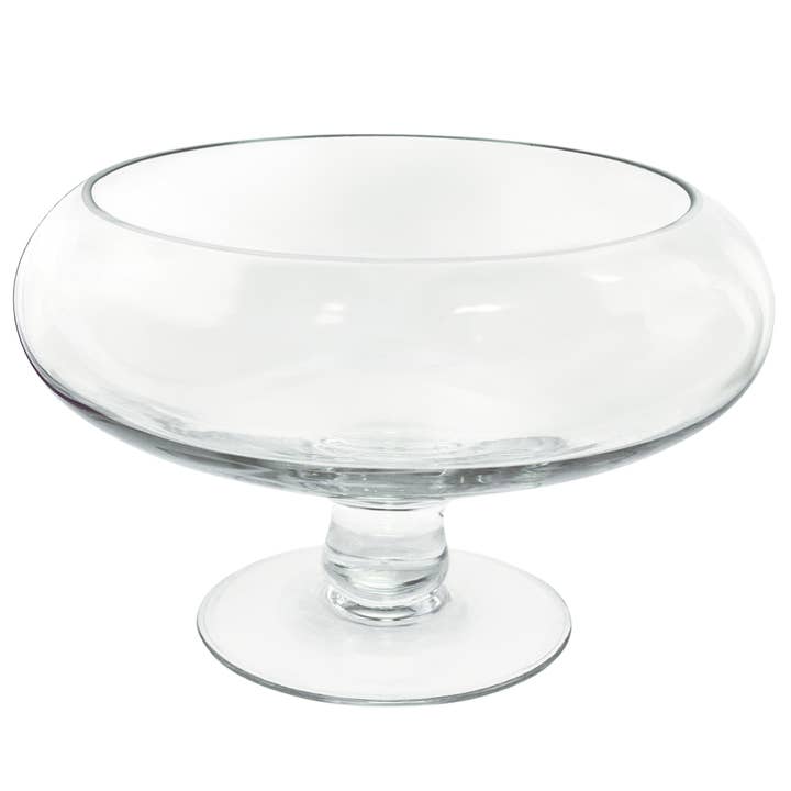 Jacobson - Wholesale Vase - Ulster Compote Glass Vase - 9.5" Dia x 6"H