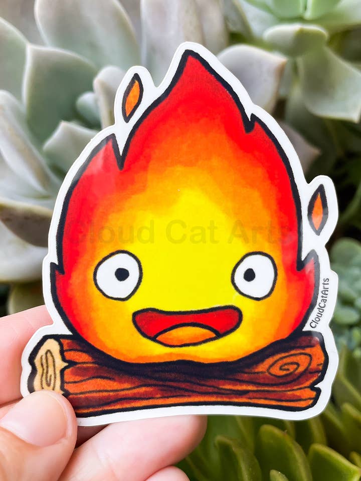 I Like Your Spark - Calcifer Fire - Vinyl Sticker for wholesale by Cloud Cat Arts