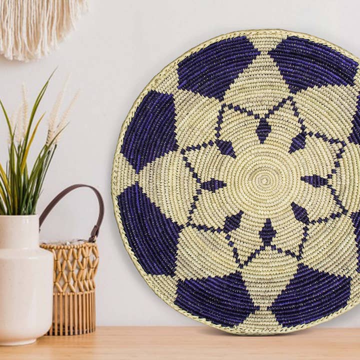 Purple Lotus Basket 14-inch BSK-129-15 for wholesale by ArtisanalEmporiumLLC