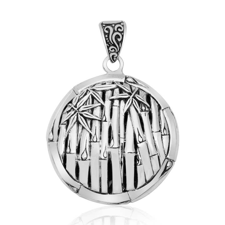 Fredfyldt Lund – Sølvvedhæng med Bambusmotiv fra Bali for engroshandel hos Damai Designs