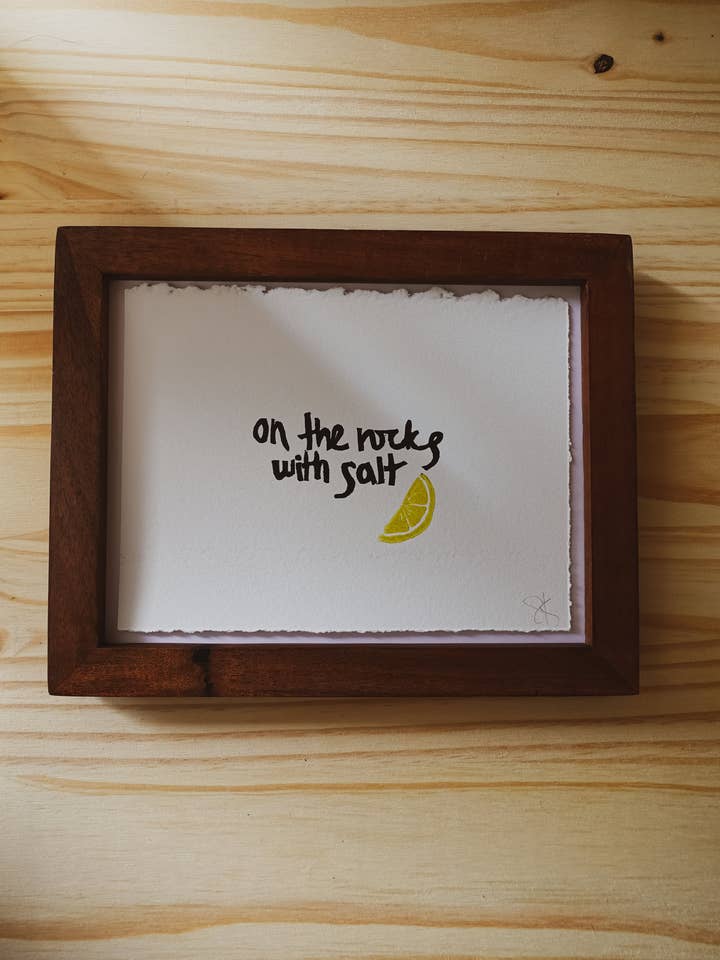 Sur les Rochers Mini Impression Originale Pressée à la Main pour la vente par Sharell Katelynn