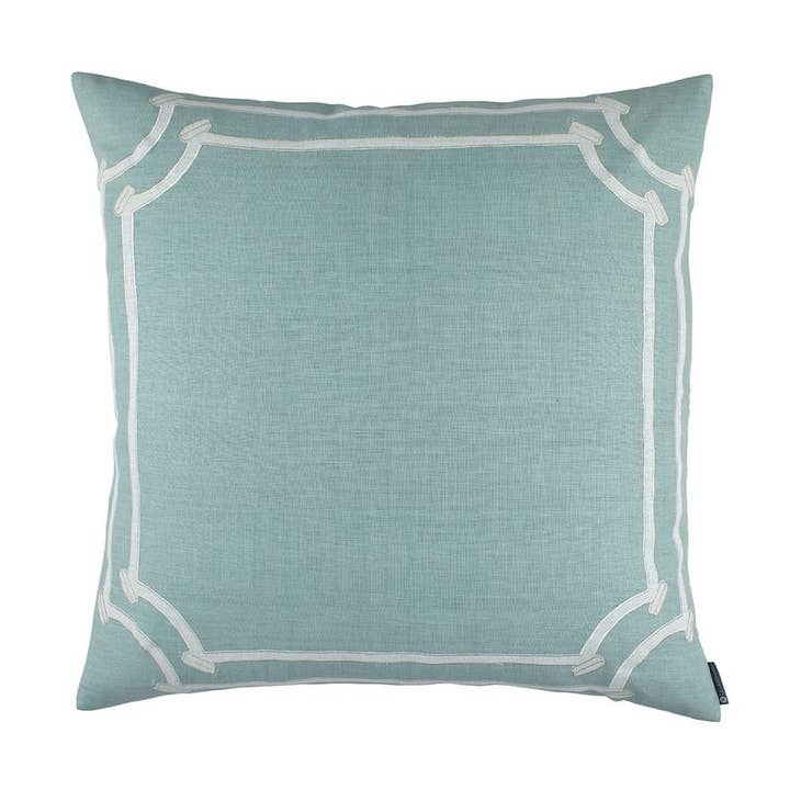 Angie Square Pillow Spa linned/hvid linned applikation 24x24 for engroshandel hos Lili Alessandra