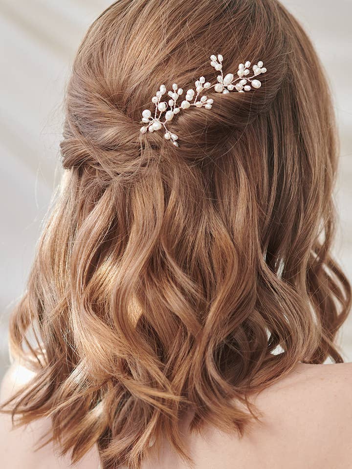 Freshwater Pearl Hair Pins (Set of 2) for wholesale by Dareth Colburn Designs