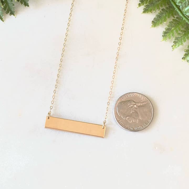 Fairwells Jewelry - Wholesale Pendant/Charm Necklace - Gold Filled Bar Necklace