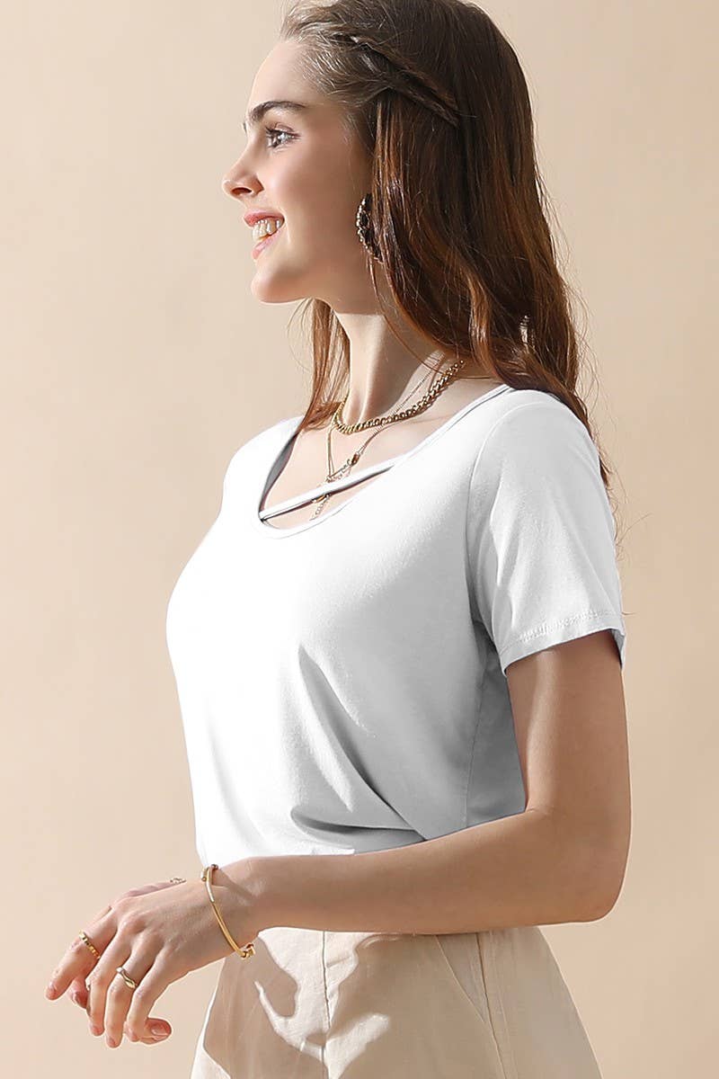 NINEXIS - Wholesale T-Shirt - Women's - CWTTS425-S_ROUND NECK SOFT MODAL SHORT SLEEVE T SHIRT TOP15