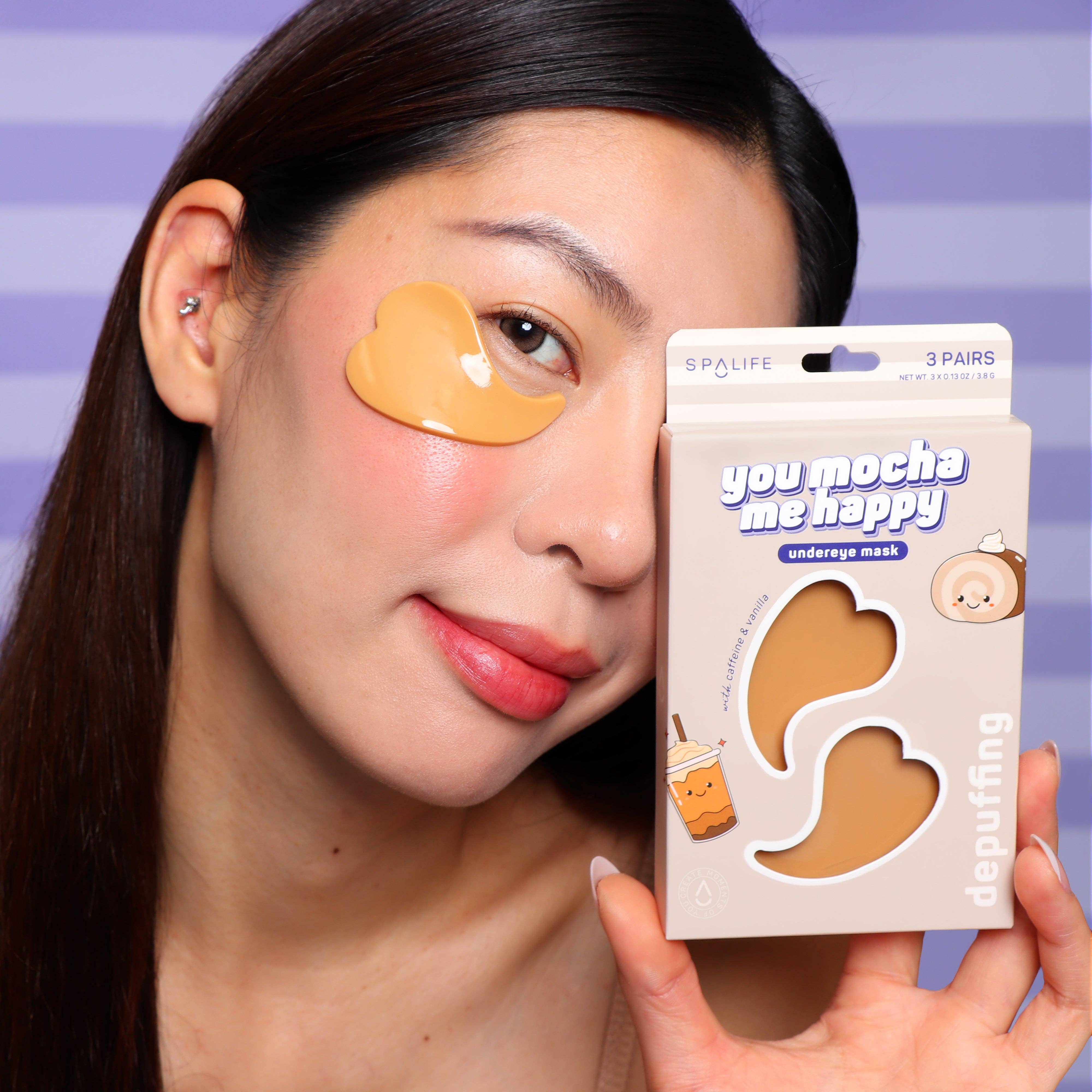 My Spa Life - Wholesale Eye Treatment Mask - U Mocha Me Happy Depuffing Hydrogel Undereye Patches | 3 Pk1