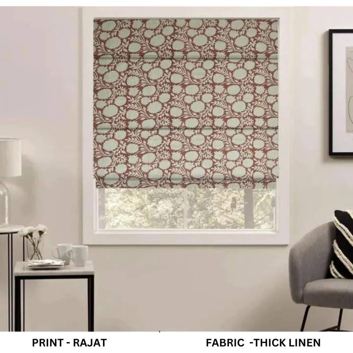 Stylish Home Decor Thick Linen Window Shade - Rajat for wholesale by Fabdivine