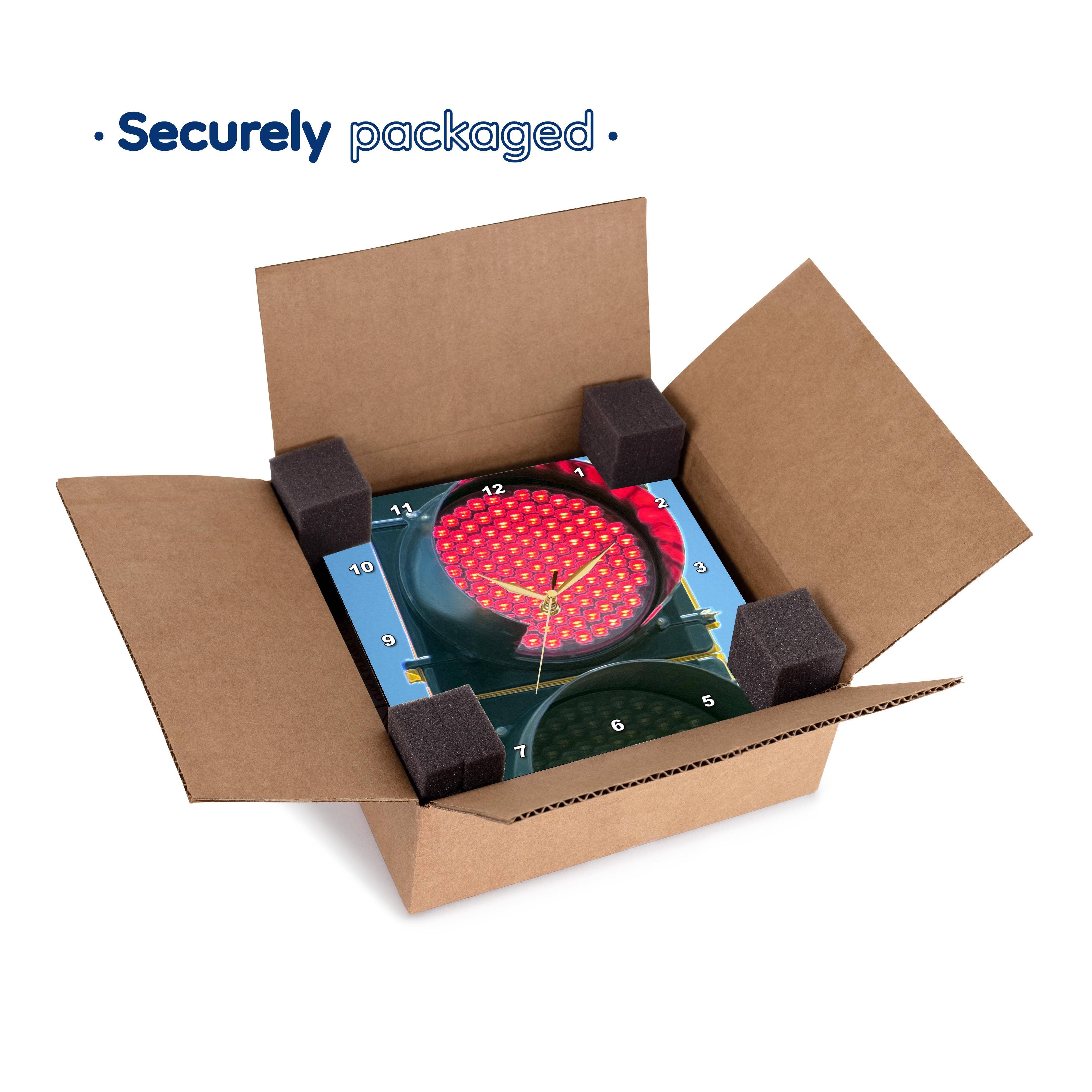 3dRose – wholesale Wall clock – 3dRose, A red stop sign done in a watercolor digitally, Wall Clock5