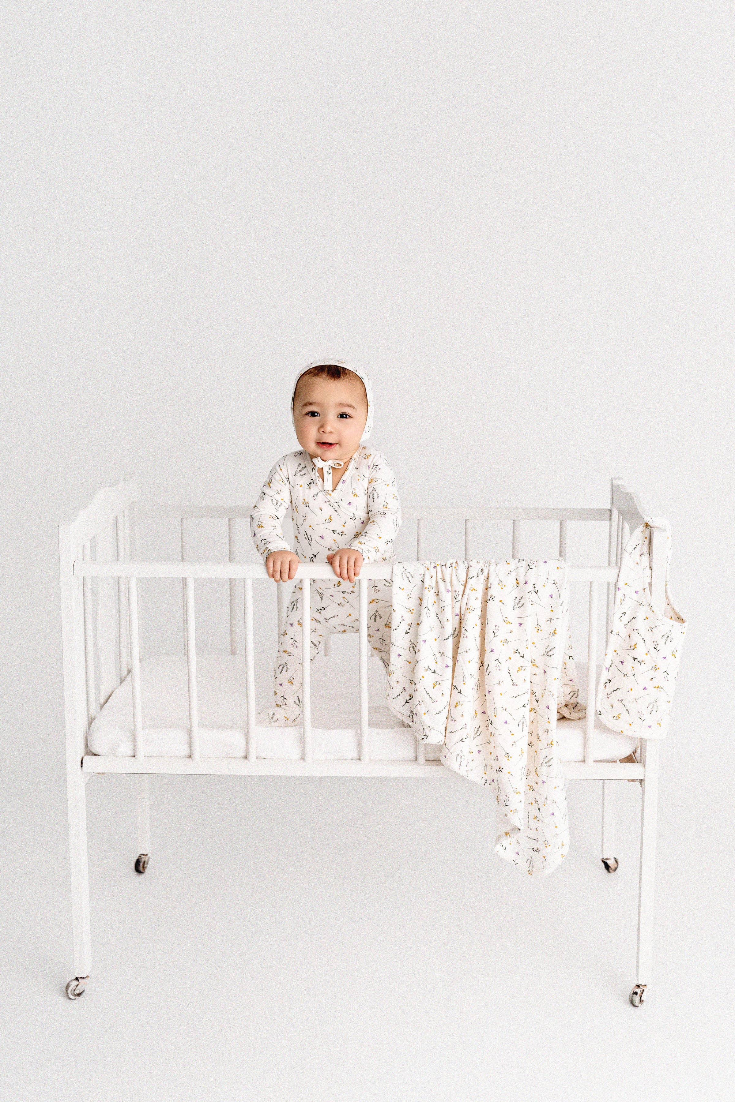 Winter White Pretty Petals Pointelle 4 Pc Footie Set for wholesale on Faire4