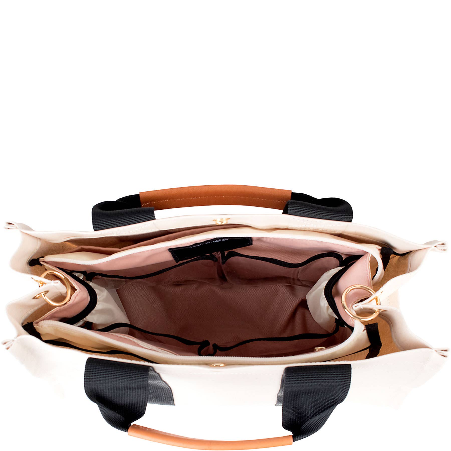 Boulevard - Vente Tote bag – femme - Sac cabas en toile « Kylie » Panda avec accents en cuir3