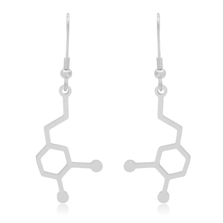 Clayton Jewelry Labs – wholesale Hängande örhängen – Dopamin Molekyl rostfritt stål dingla örhängen