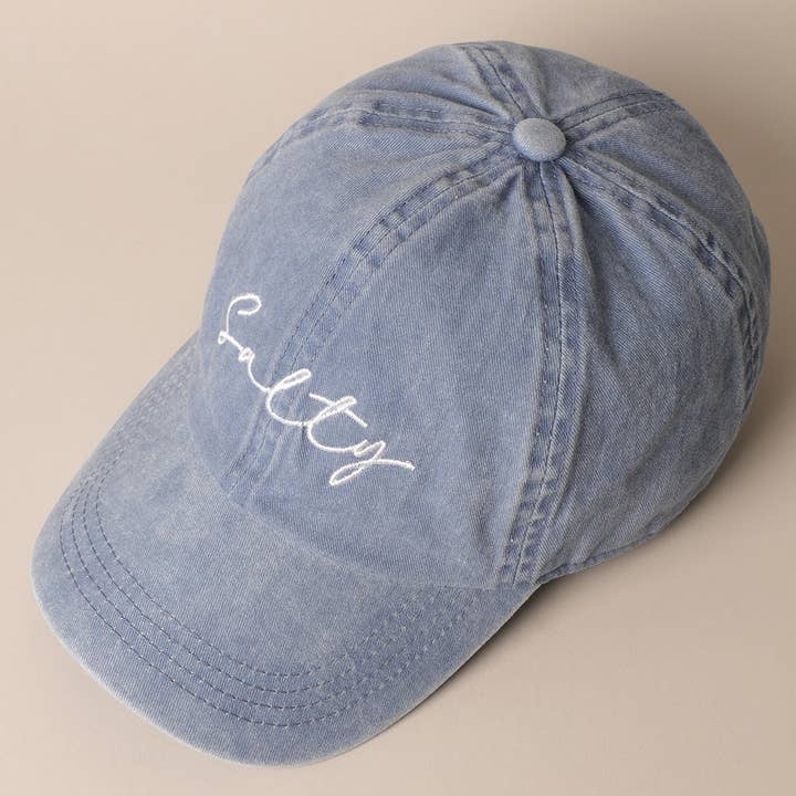 Fashion City - Wholesale Baseball Cap - Women's - Salty Lettering Embroidery Baseball Cap