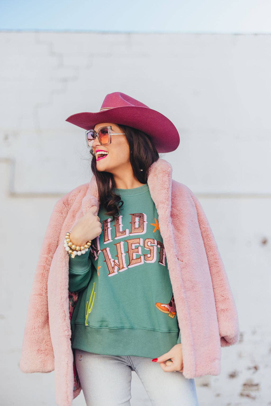 Brianna Cannon - Wholesale Fur/Faux Fur Coat - Women's - Dusty Pink Vegan Fur Coat with Floral Lining 18