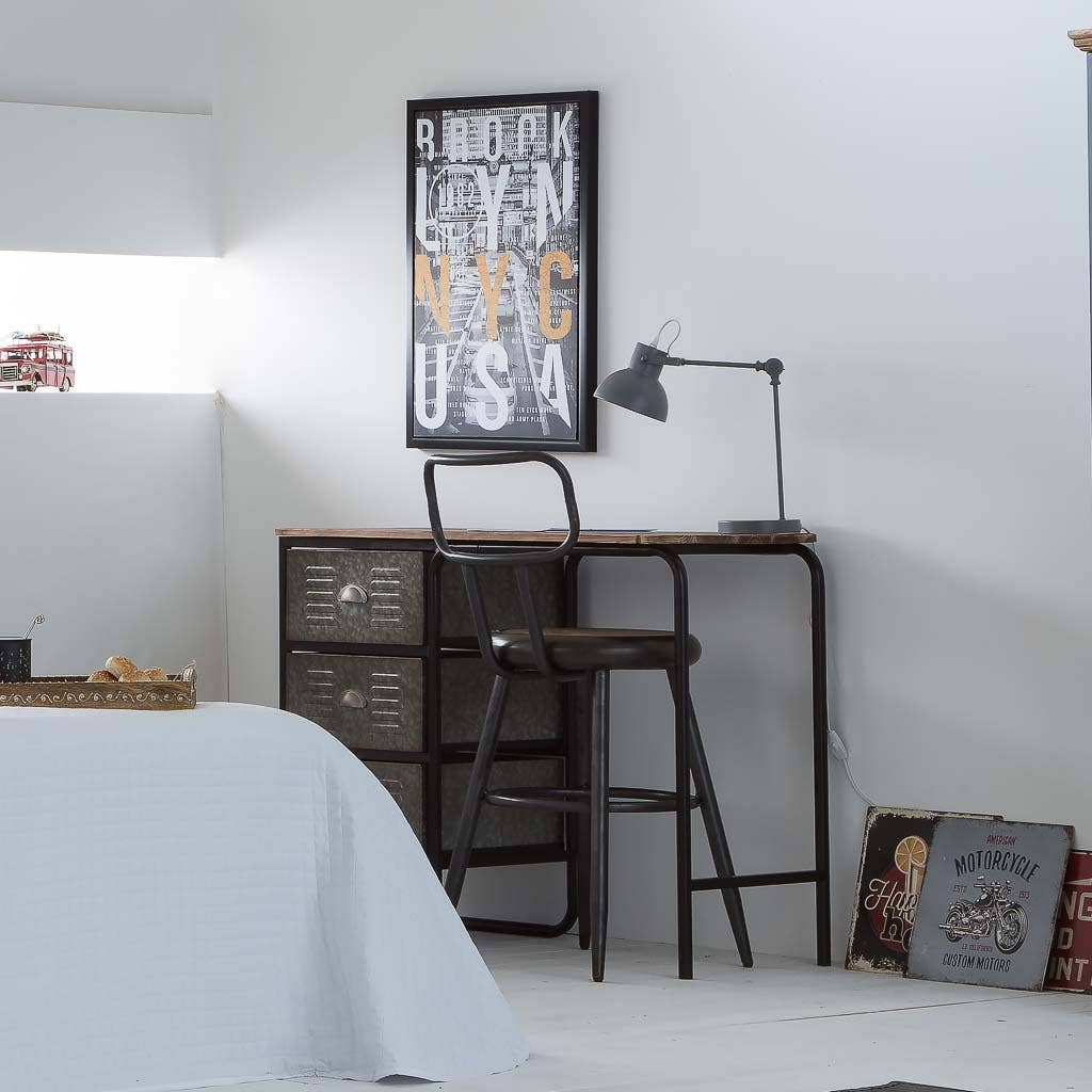 Creaciones Meng - Wholesale Desk Set - Metal and wooden desk table kit with 3 drawers1