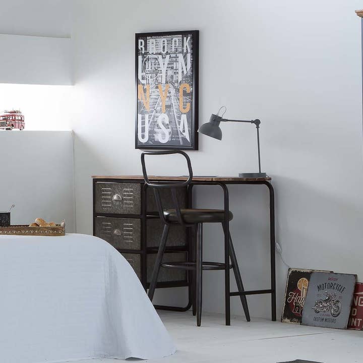 Creaciones Meng - Wholesale Desk Set - Metal and wooden desk table kit with 3 drawers1