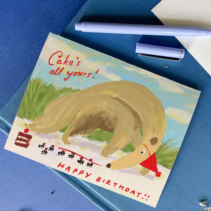 Karen Schipper - Wholesale Birthday Card - Anteater Birthday - Funny Animal Birthday Card 1