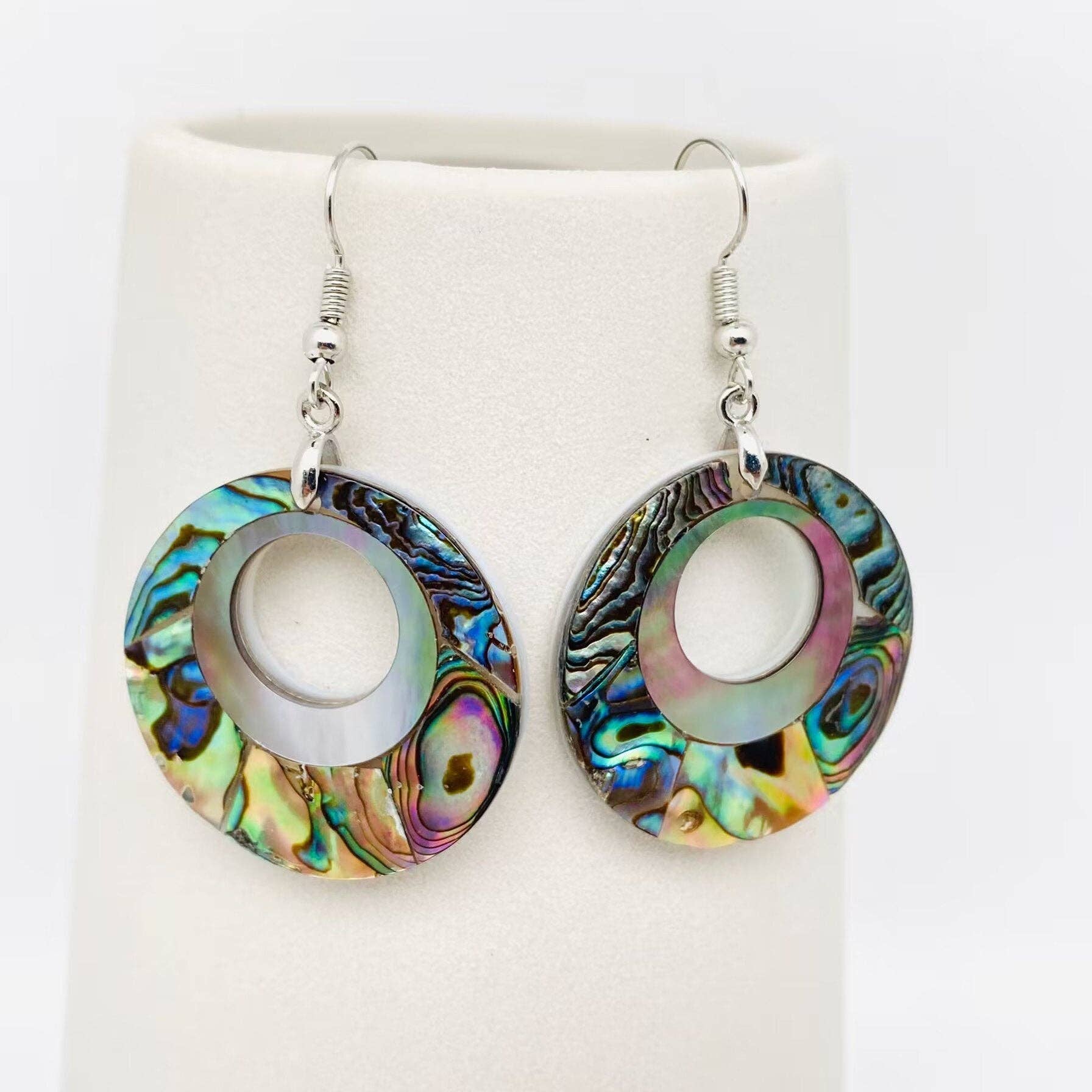 Mio Queena - Vendita all'ingrosso Orecchini pendenti - Orecchini pendenti geometrici a conchiglia di abalone multistile5