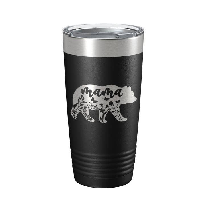 Mama Bear Tumbler Travel Mug Insulated Laser Engraved Coffee Cup Momma Mom Mother's Day Gift Cute 20 oz for wholesale by CarveBright