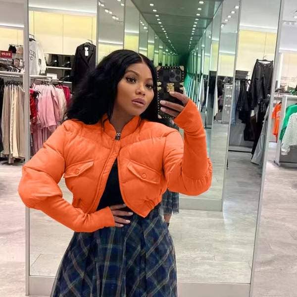 Flarix - Venta al por mayor Chaqueta - Mujer - abrigos casuales de invierno de color puro para mujer15