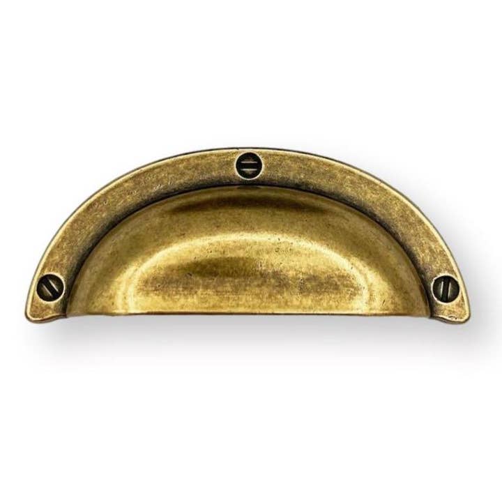 Industry Hardware - Wholesale Knob/Pull - Cup Drawer Pulls "Amalfi" in Antique Brass