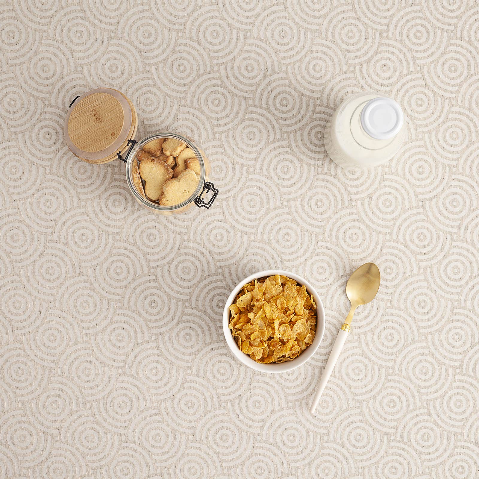 GAMUSI - Venta al por mayor Manteles - Mantel impermeable jacquard algodón circulos RING22