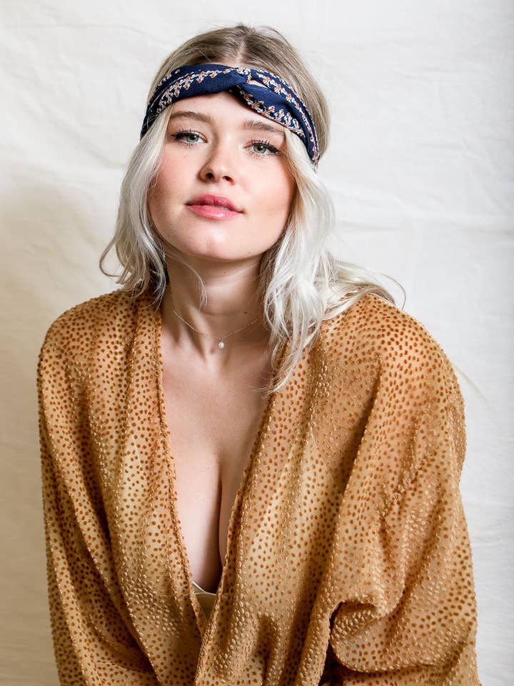 Bohemian Stich Print Twist-Kopfband für den Großhandel von Leto Accessories