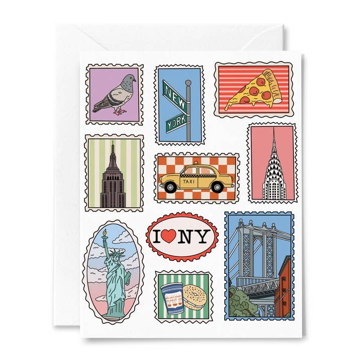 Illustrating Amy - Wholesale Travel Card - New York City Stamps Card0