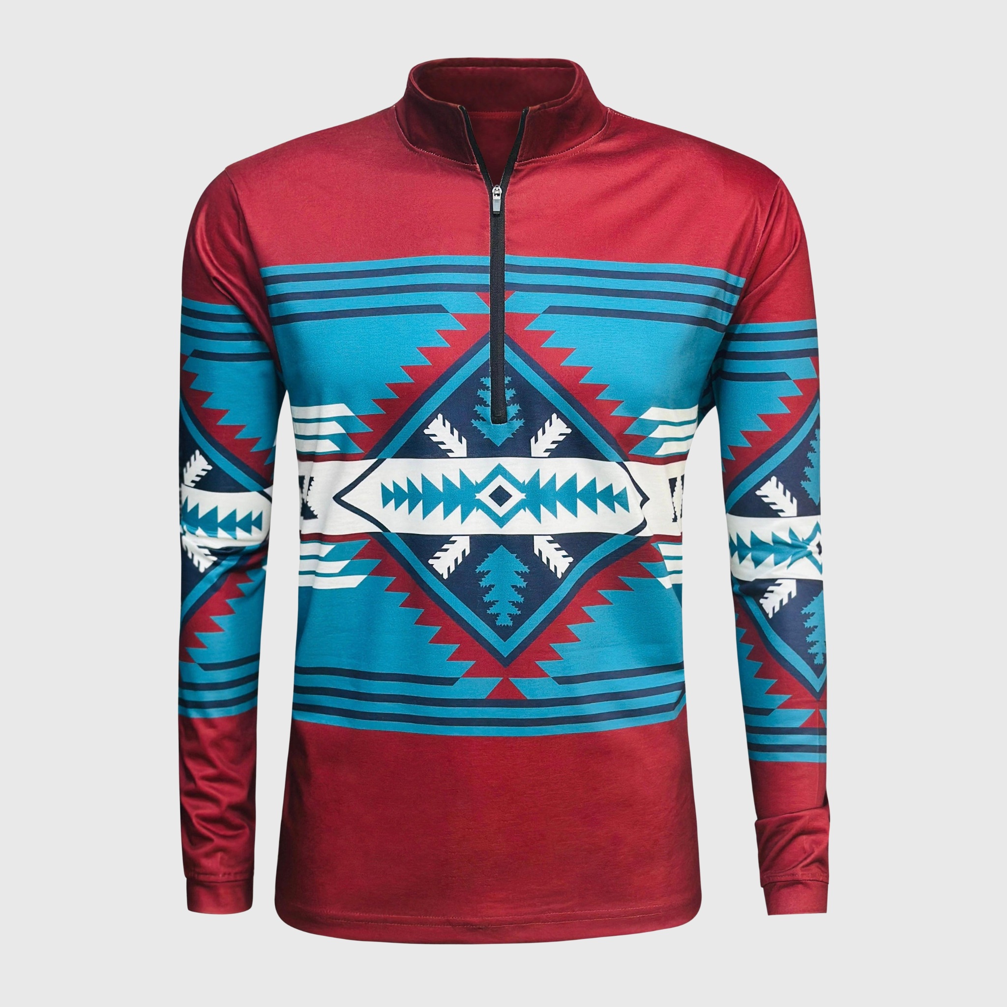 Wholesale QZ1002 - Aztec Maroon Quarter Zip Top for your