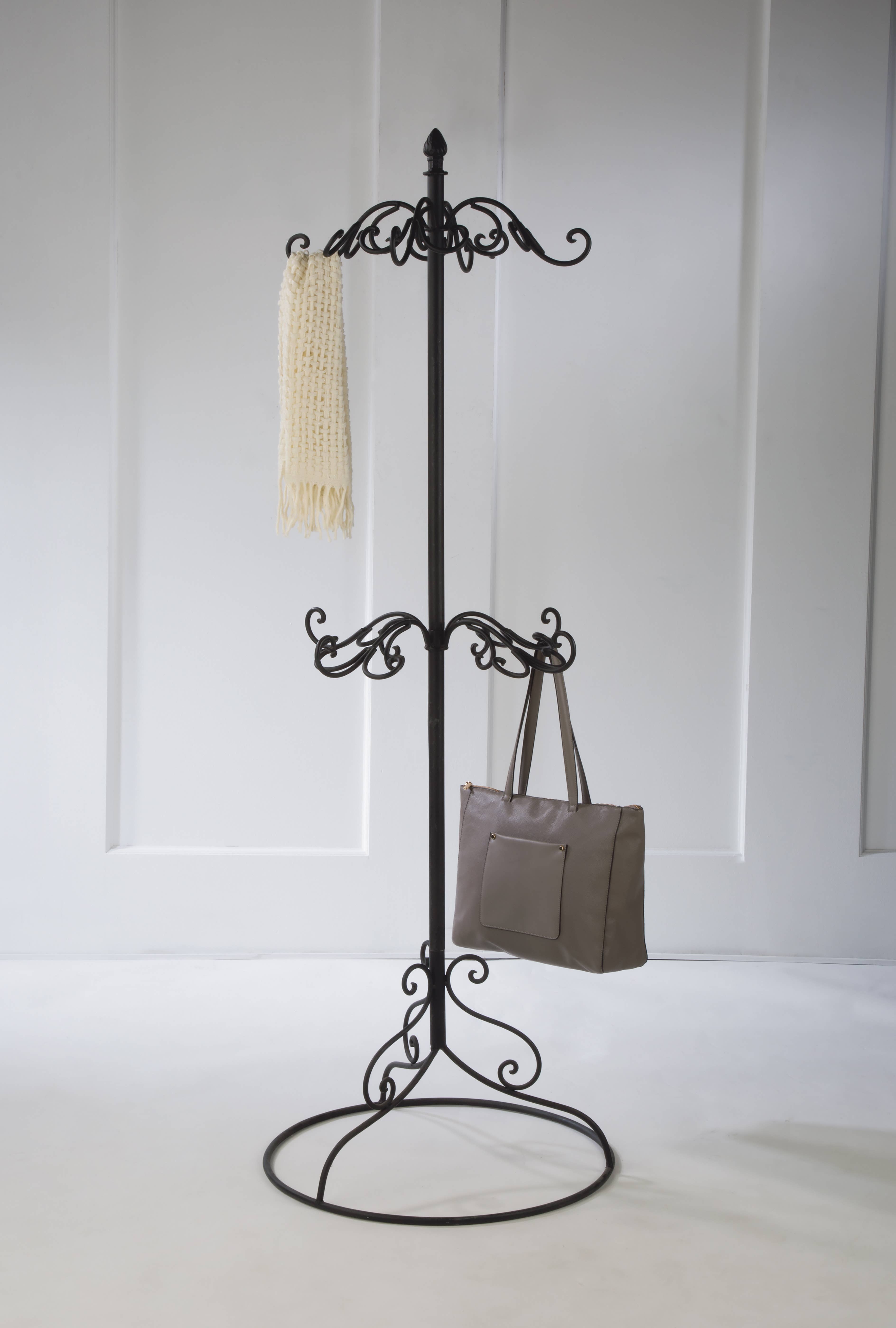 Tripar International - Venta al por mayor Soporte/funda de expositores de tienda - Árbol de exhibición de metal negro de 2 niveles con 32 ganchos3