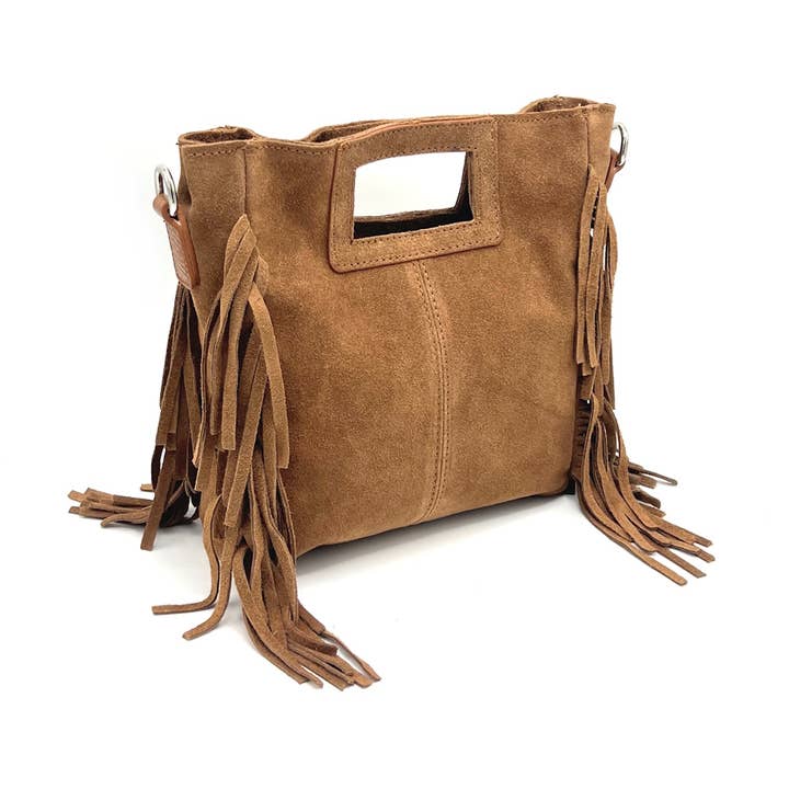 Suie Valentini srl - Wholesale Crossbody Bag - Women's - Suede fringe handbag, Made in Italy, art. 1126231
