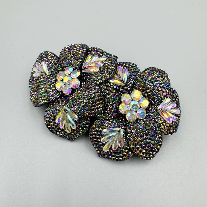 Grey Floral Rhinestone Hair Beret L4777 for wholesale on Faire4