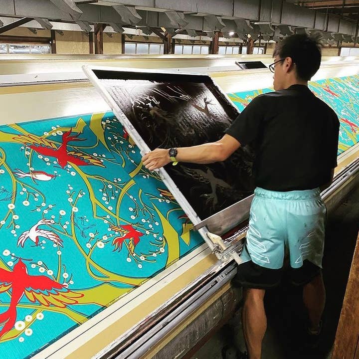 KOTO - Wholesale Gift Bag - Wrapping cloth(Furoshiki)—L—HANAKUI BIRD PATTERN-GREEN4