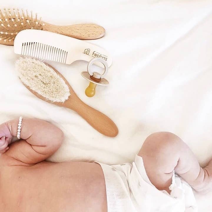 Fephas - Wholesale Hair Brush/Comb Set - Kids & Baby - Wooden Baby Hair Brush Set5