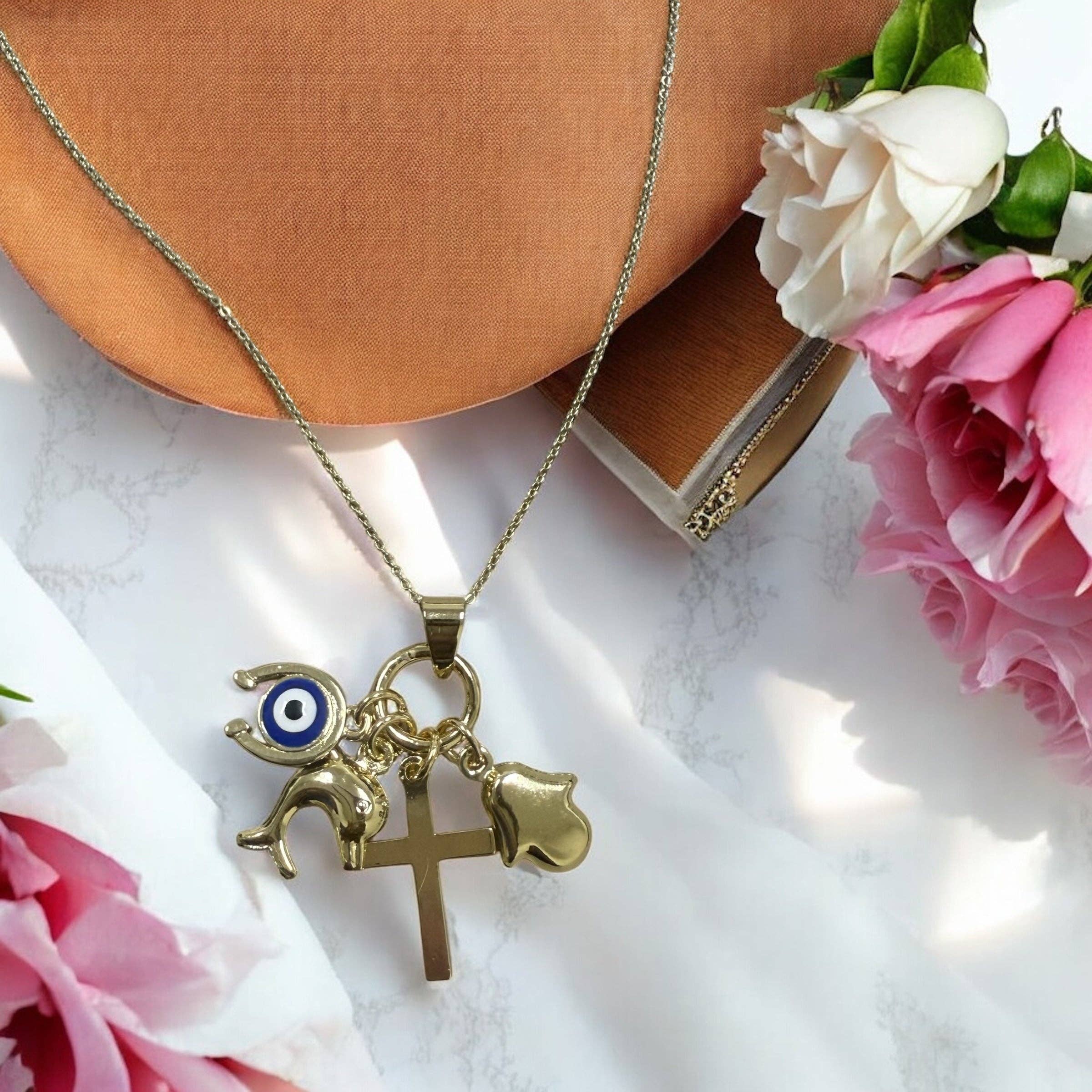 Divina Jewelry & Accessories LLC - Wholesale Pendant/Charm Necklace - Lucky Charms 14k Gold Electroplated Pendant0