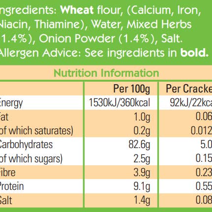 Rakusen's - Wholesale Crackers - Herb & Onion Flavoured 99% Crackers2