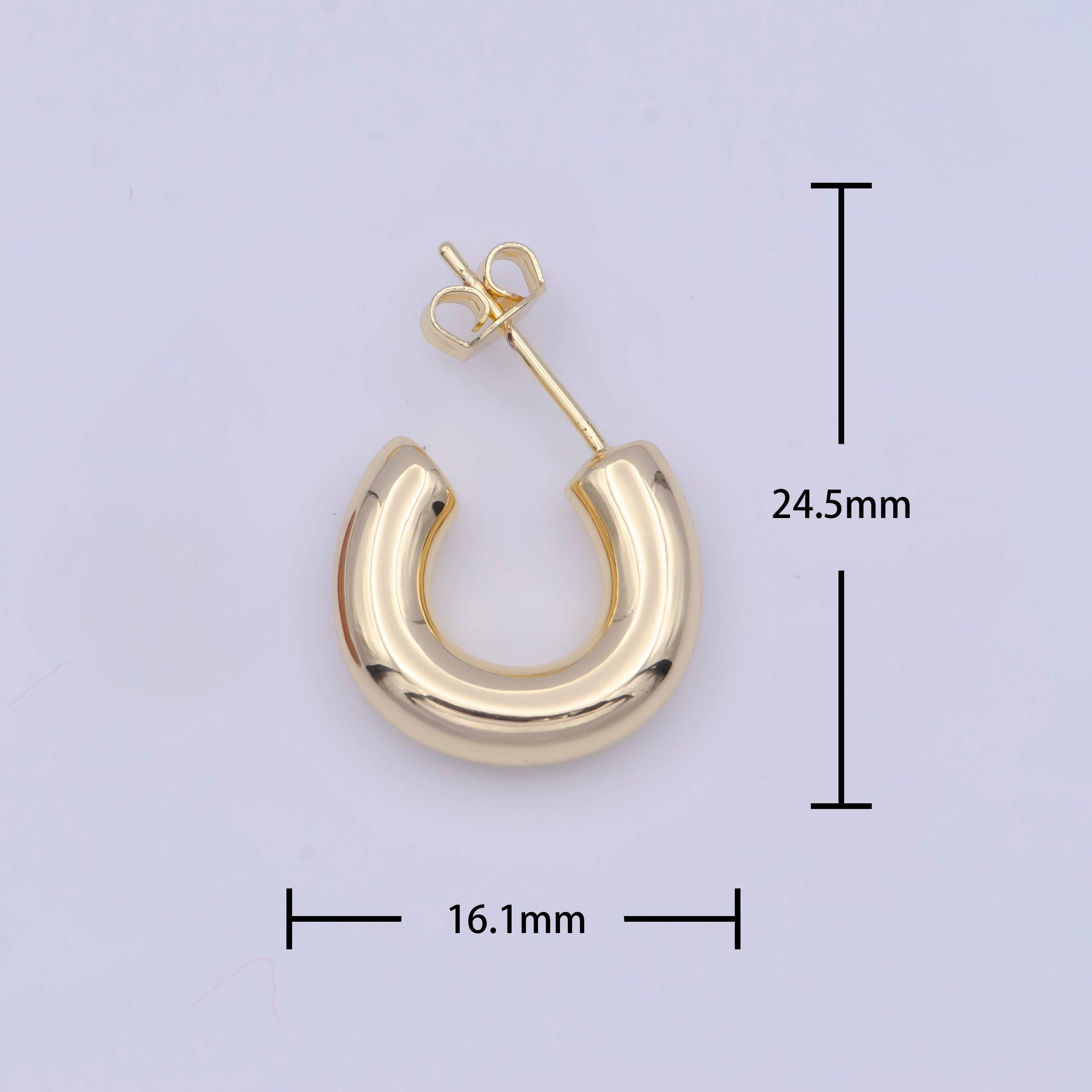 Aim Eternal - Wholesale Hoop Earrings - Chubby hoop earrings for women chunky hoop earring gold hoop earrings tube hoop earrings lightweight minimalist X-9331
