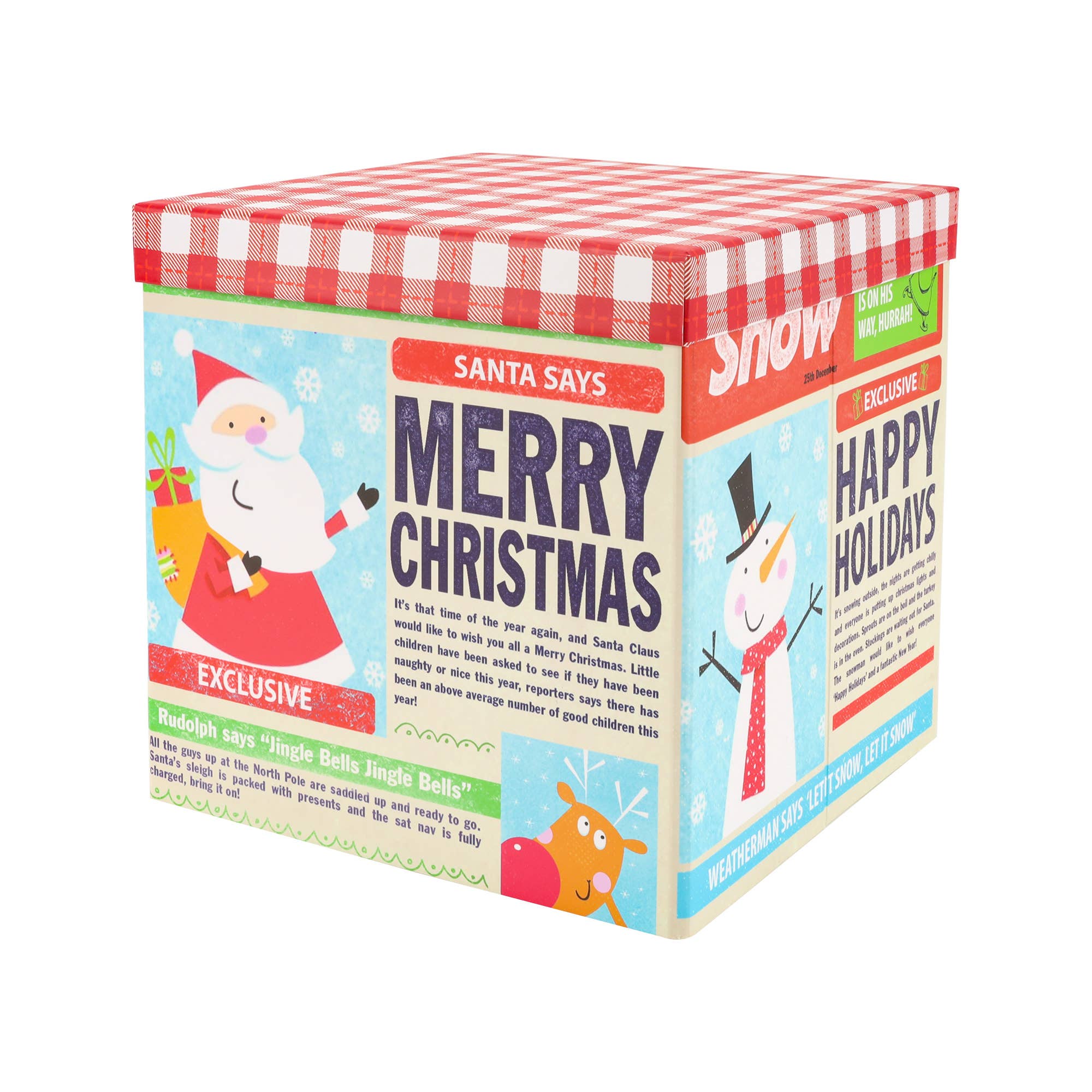 LA Ribbons Wholesale - Vente Coffrets cadeaux - Boîte cadeau de vacances pliable 9" x 9" x 9" avec couvercle amovible | Journal de vacances5