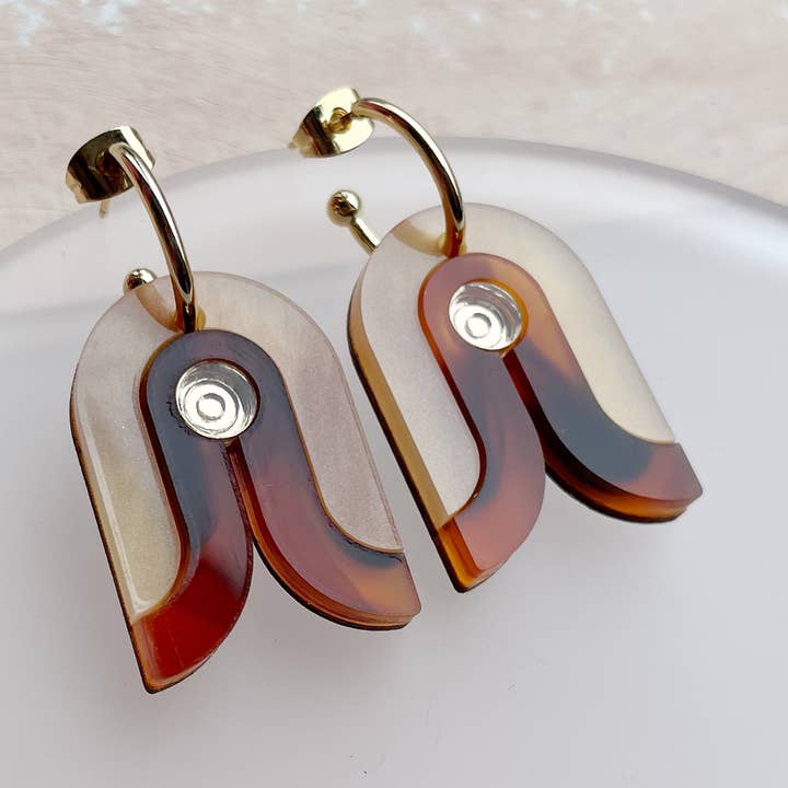 Bauhaus Arch Hoops : Tortoiseshell for wholesale by Rosa Pietsch