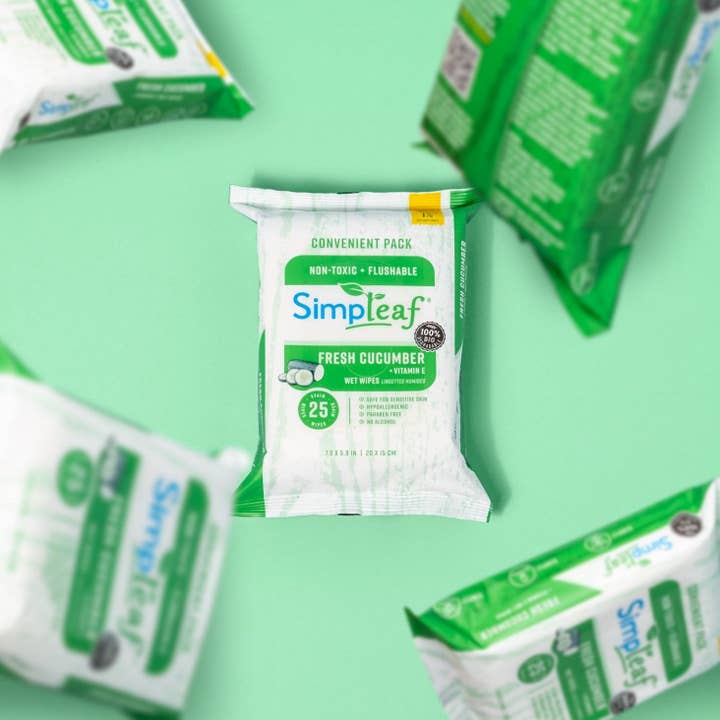 Simpleaf Brands - Wholesale Face & body wipes - Flushable Wipes, 25 Count23
