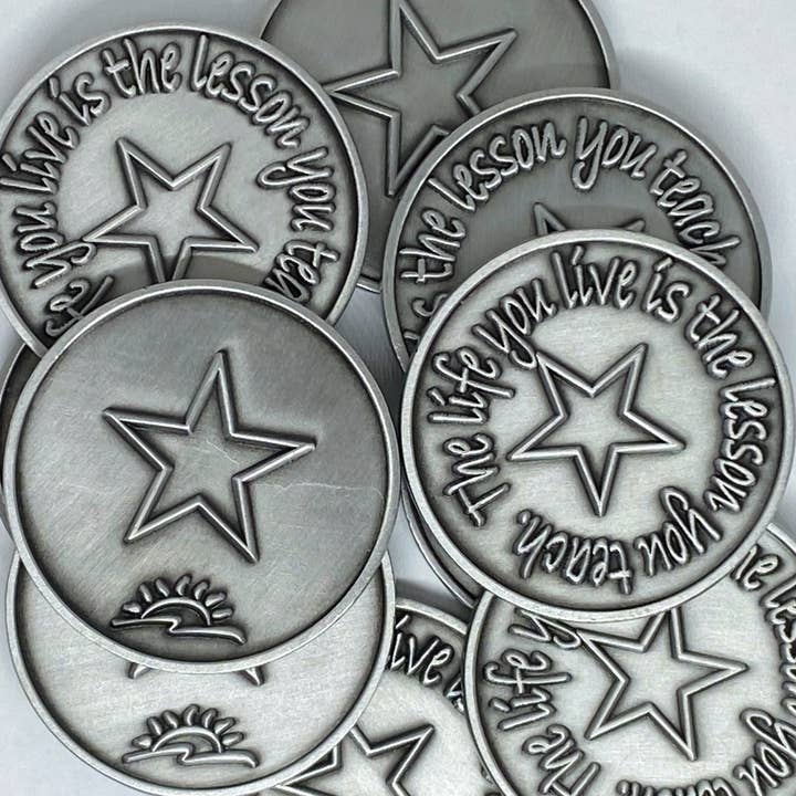 The Life You Live is the Lesson You Teach Pocket Tokens for wholesale by SHOPGIVECOURAGE