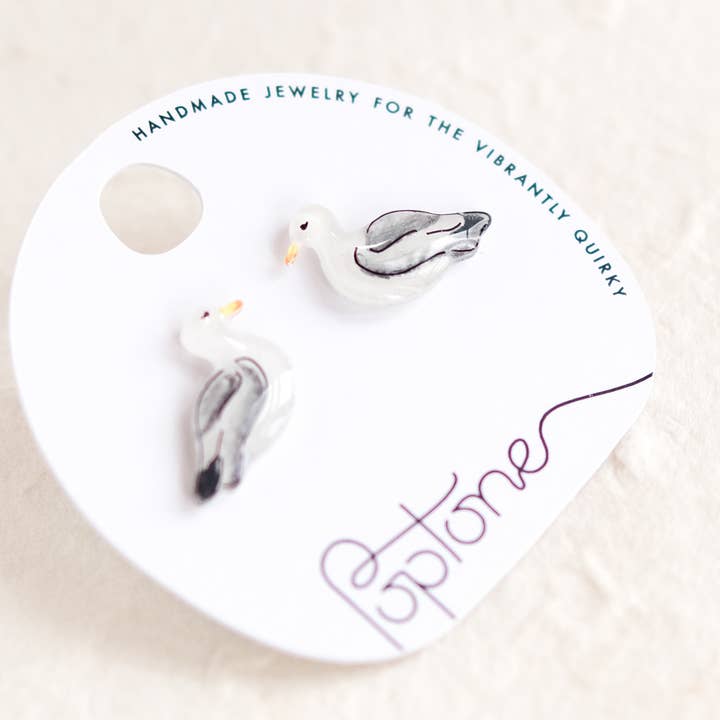 Poptone Co. - Wholesale Stud/Post Earrings - Seagull Bird Beach Earrings