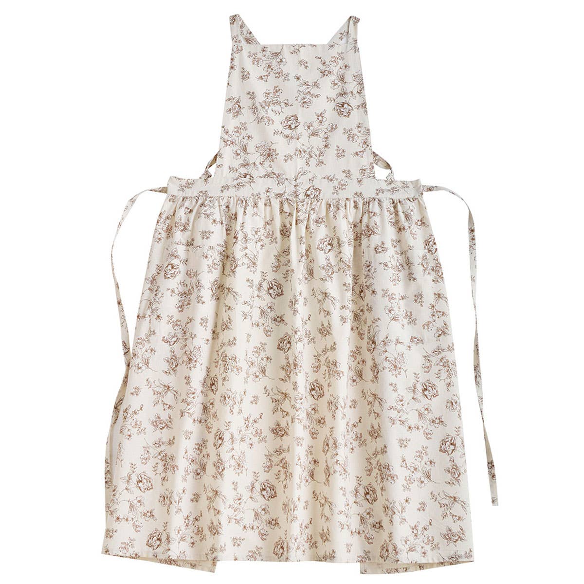 ACCITY - Wholesale Apron - Extended Floral Print Linen Aprons with pockets_CWMM33046