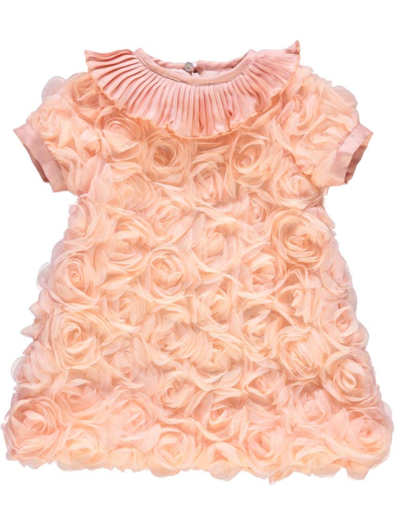 Piccola Speranza - Wholesale Dress - Kids - Vestido salmão com flores 3D0