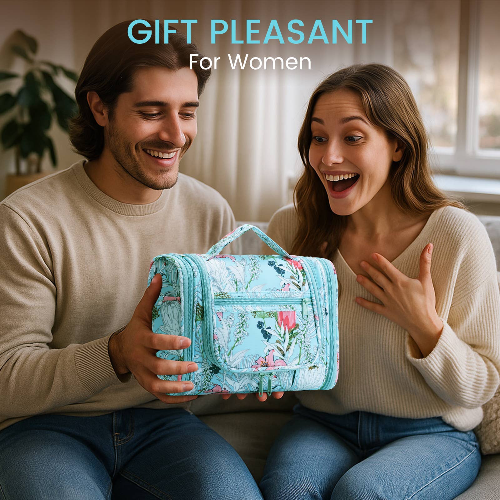 wandf - Wholesale Toiletry Bag - Women's - Versatile Hanging Cosmetic Bag with Floral Design for Travel17