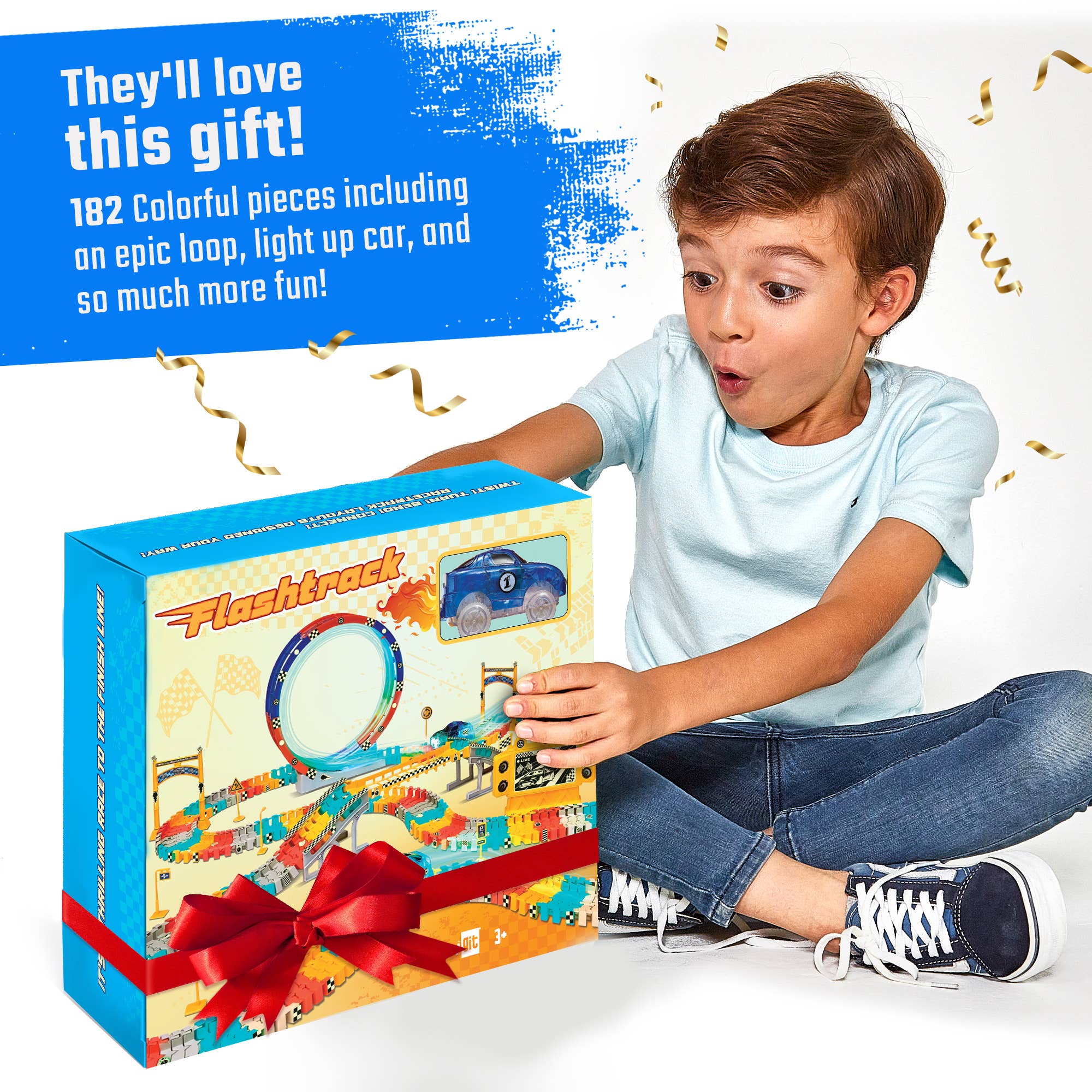 JitteryGit - Wholesale Toy Set - Kids - FlashTrack Glow in the Dark Racing & Building Track Set6