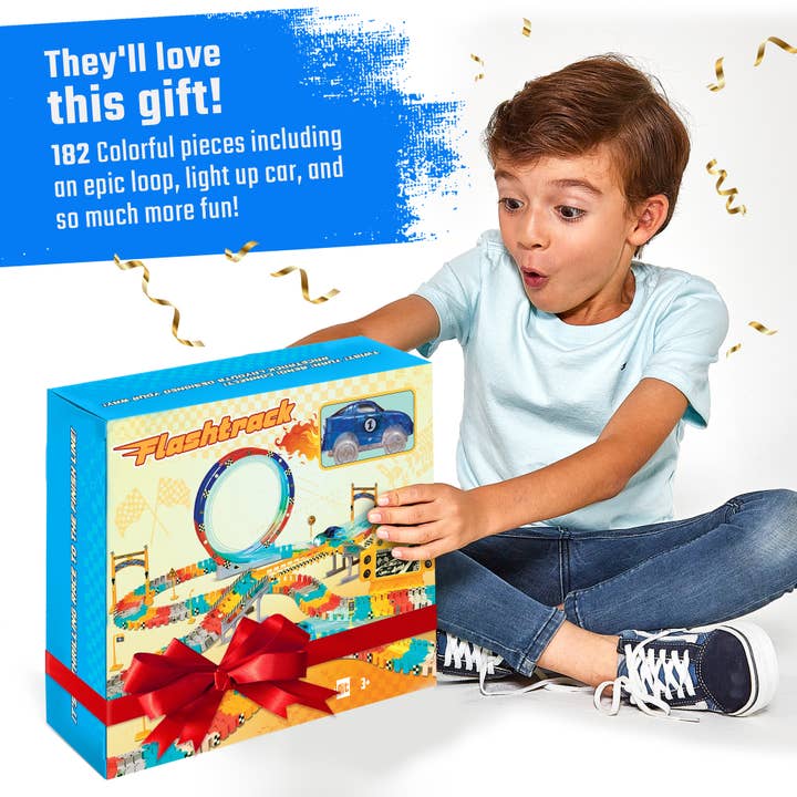 JitteryGit - Wholesale Toy Set - Kids - FlashTrack Glow in the Dark Racing & Building Track Set6