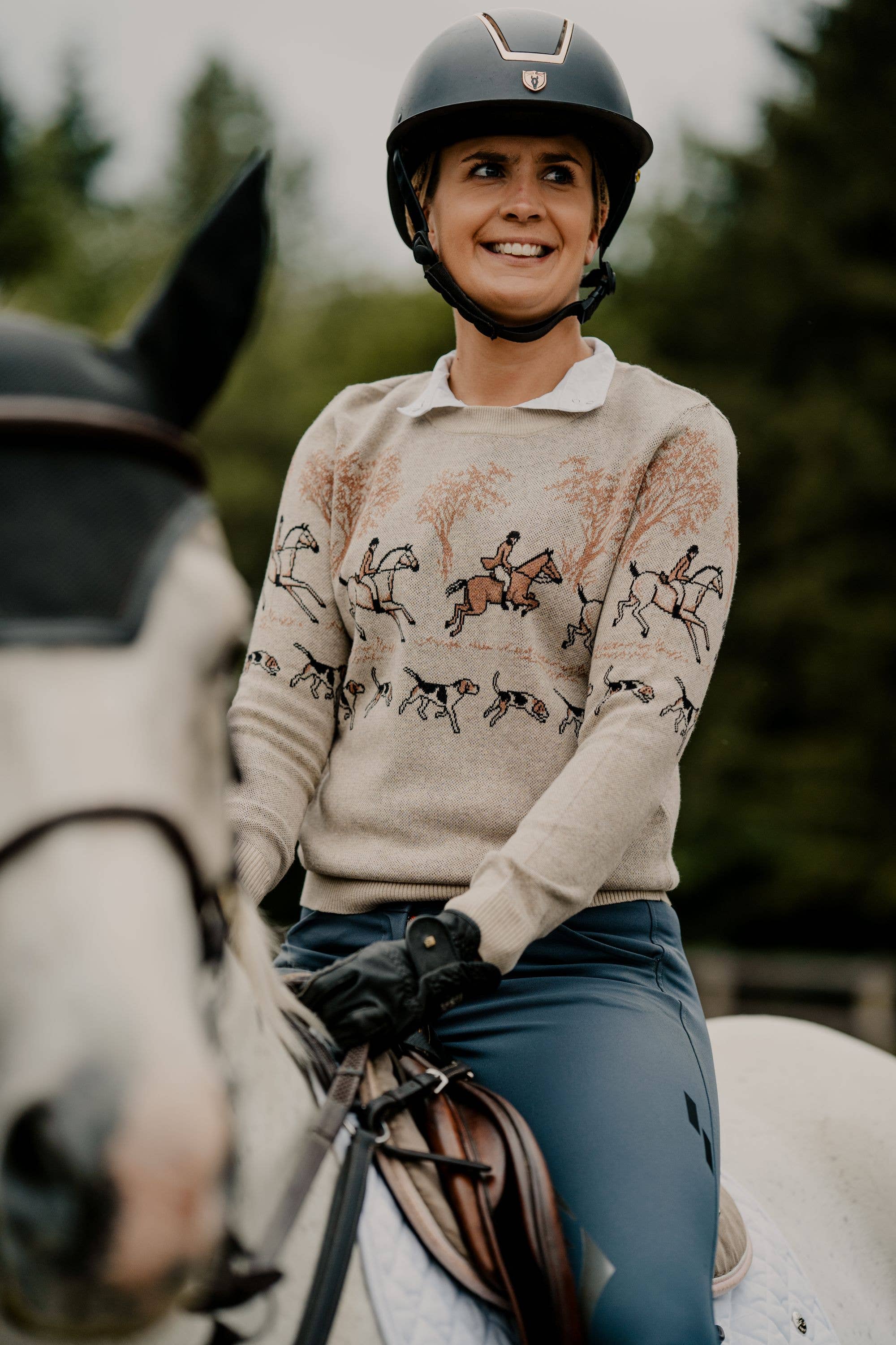 On the Hunt Eq - Wholesale Knit Sweater - Women's - Knit Fox Trot Sweater0