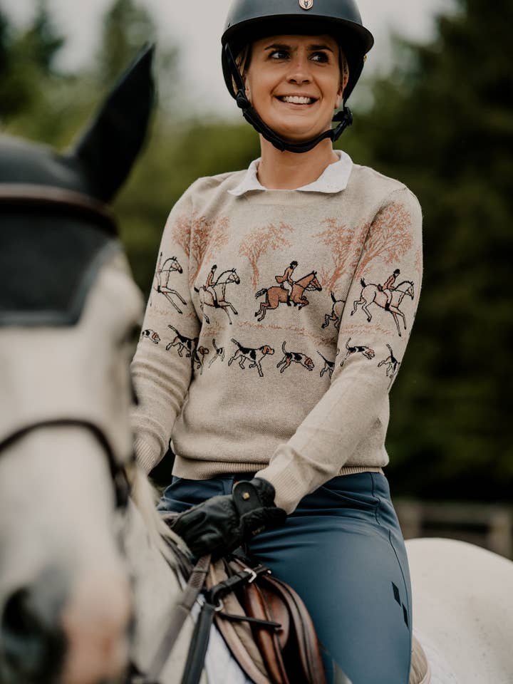 On the Hunt Eq - Wholesale Knit Sweater - Women's - Knit Fox Trot Sweater