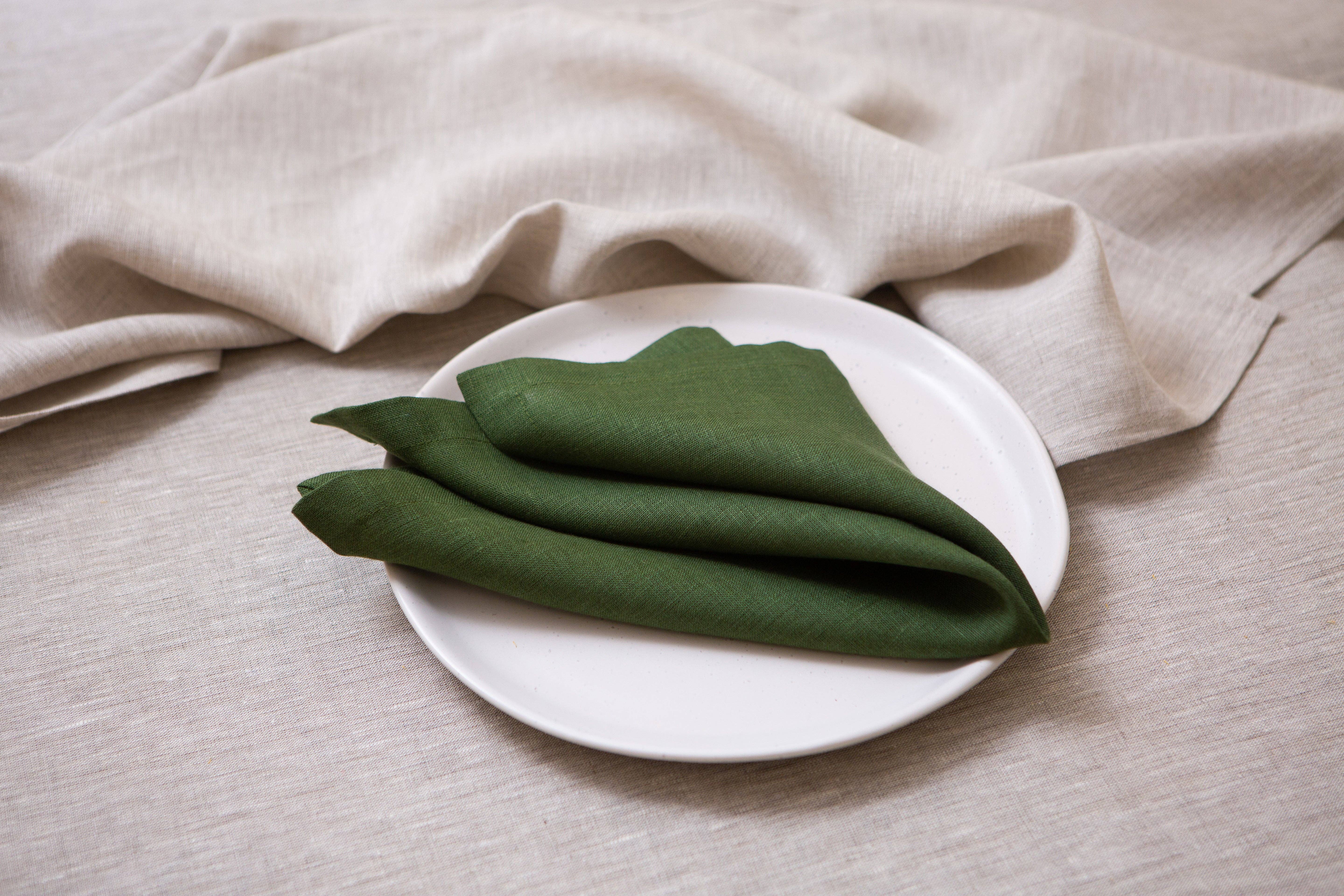 CoolLinen - Wholesale Dinner & Cloth Napkin - Green organic linen napkins.7