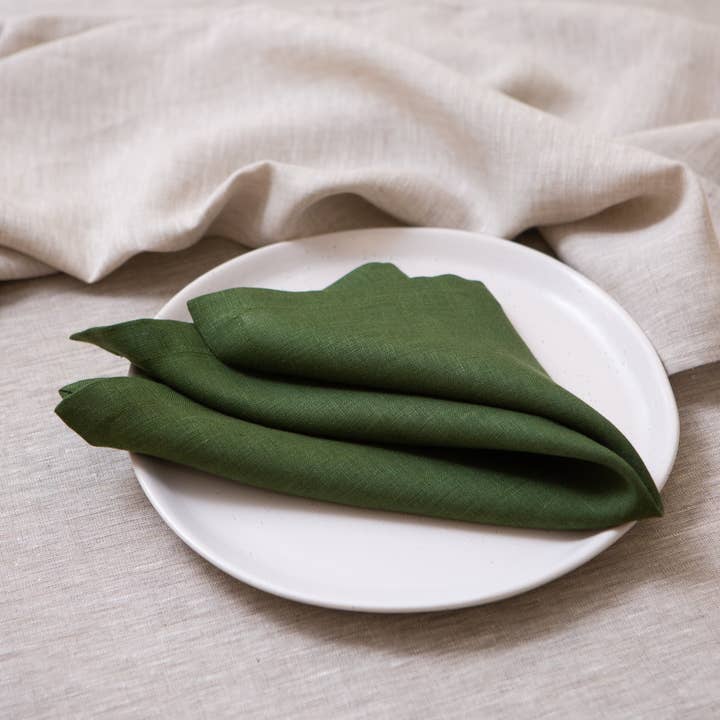 CoolLinen - Wholesale Dinner & Cloth Napkin - Green organic linen napkins.7